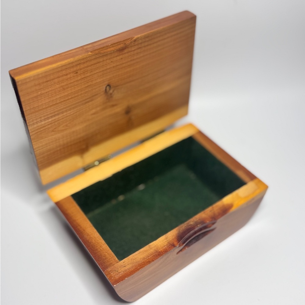 Vintage Cedar "Watch and Rings" Jewelry Box